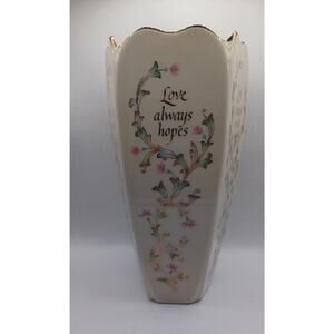 Lenox "Love always hopes" Porcelain Flower Vase Fine China 24K Gold Accent